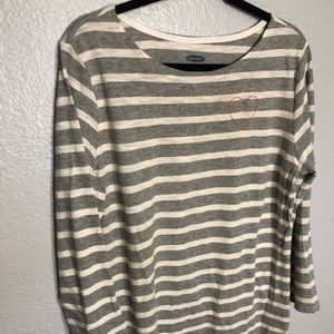 Old Navy Embroidered Striped Tee